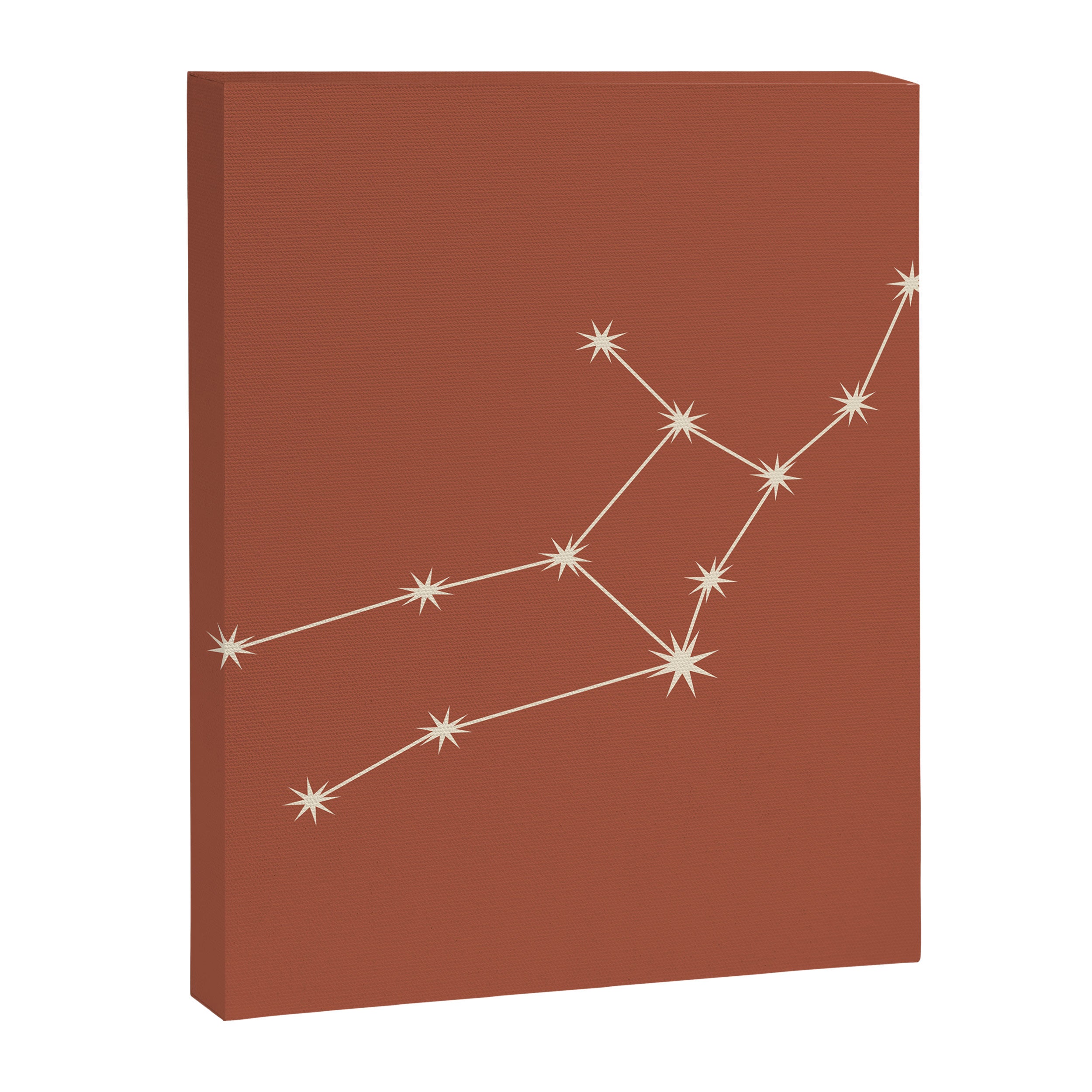 Virgo Zodiac Star Constellation Line Art Terracotta Red Canvas Print Gallery Image 8