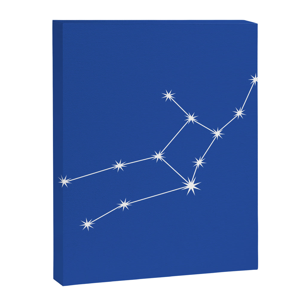Virgo Zodiac Star Constellation Line Art Vibrant Blue Canvas Print Gallery Image 8