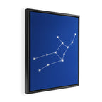 Virgo Zodiac Star Constellation Line Art Vibrant Blue Framed Canvas Print Gallery Image 2