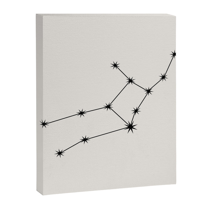 Virgo Zodiac Star Constellation Line Art White Canvas Print Gallery Image 1