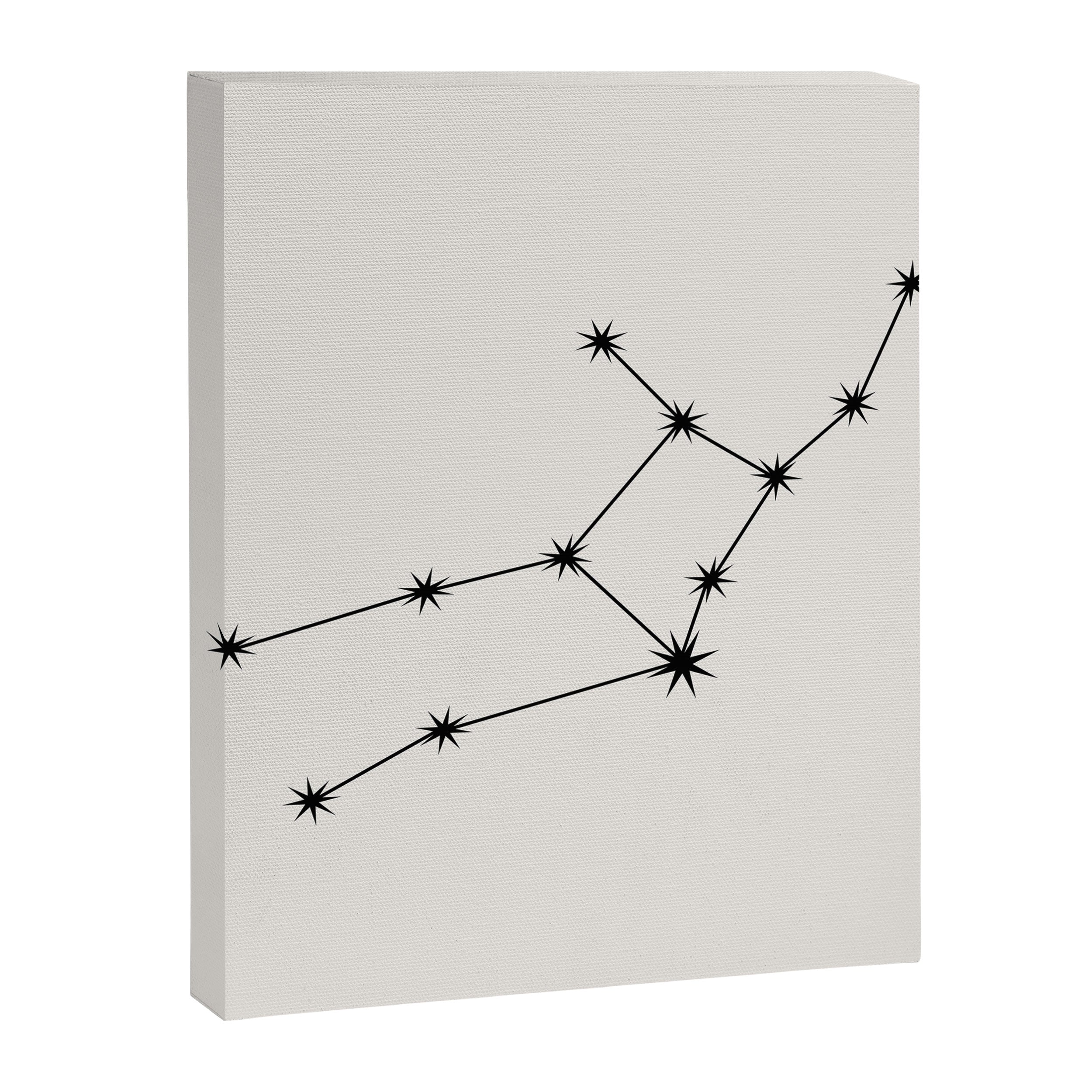 Virgo Zodiac Star Constellation Line Art White Canvas Print Gallery Image 8