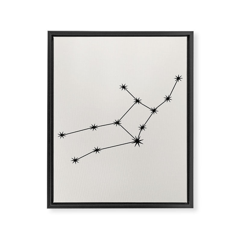 Virgo Zodiac Star Constellation Line Art White Framed Canvas Print Gallery Image 8
