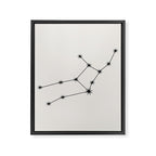Virgo Zodiac Star Constellation Line Art White Framed Canvas Print Gallery Image 8