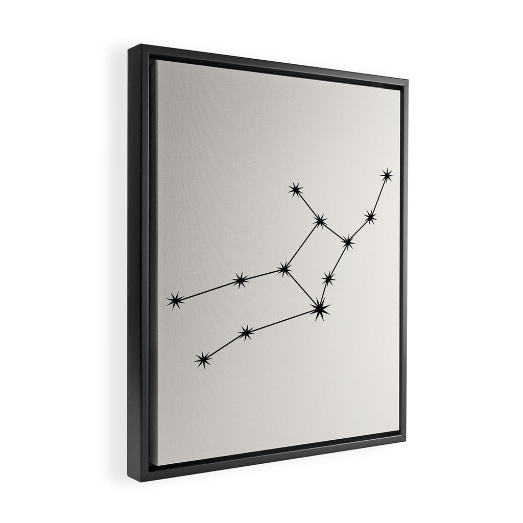 Virgo Zodiac Star Constellation Line Art White Framed Canvas Print Gallery Image 2