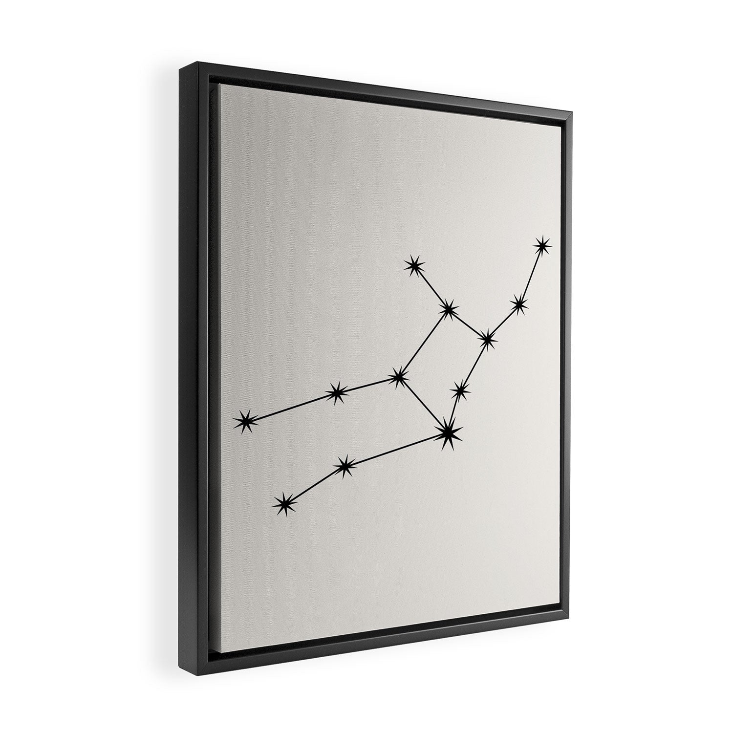 Virgo Zodiac Star Constellation Line Art White Framed Canvas Print Gallery Image 2