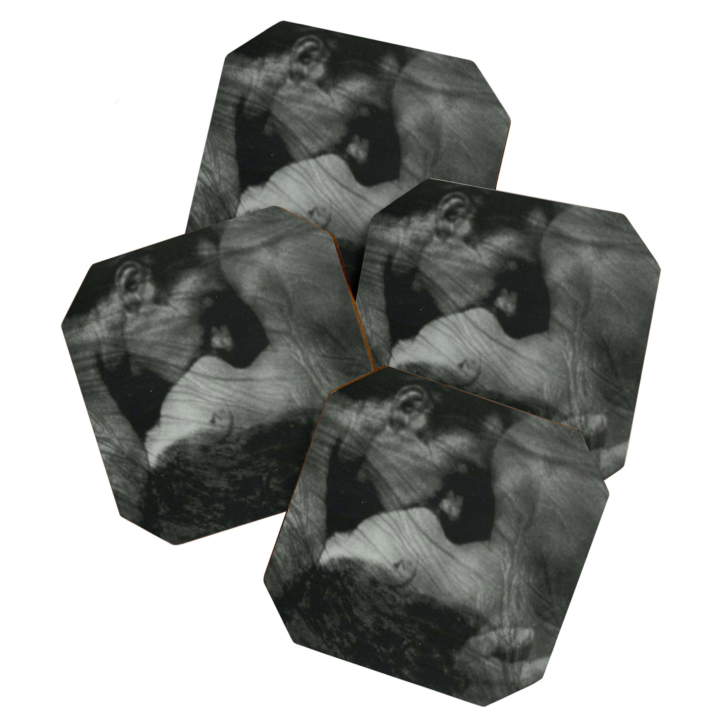 1912, The Kiss, Lovers black and white photography by Anne Brigmann Coaster Gallery Image 1