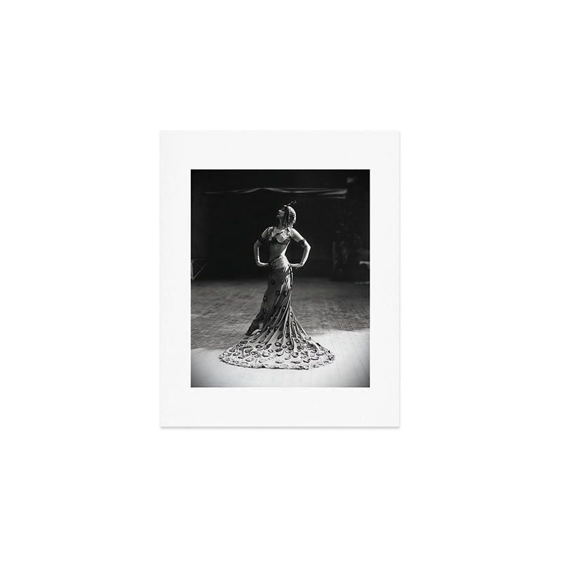 1920 Spanish Flamenco dancer vintage starlet Ruth St Denis black and white photograph  Art Print Gallery Image 1