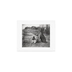 A Girl, Her Dog, and Her Horse wonderful black and white photograph - photography Art Print Gallery Image 1