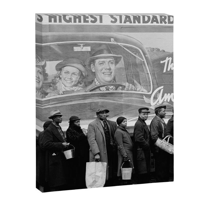 African American Flood Victims American Way Highest Standard of living black and white photograph Canvas Print Gallery Image 1