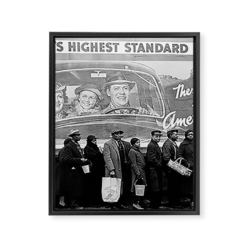 African American Flood Victims American Way Highest Standard of living black and white photograph Framed Canvas Print Gallery Image 6