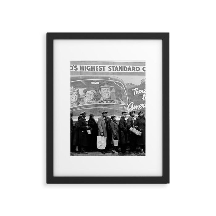 African American Flood Victims American Way Highest Standard of living black and white photograph Framed Art Print Gallery Image 1