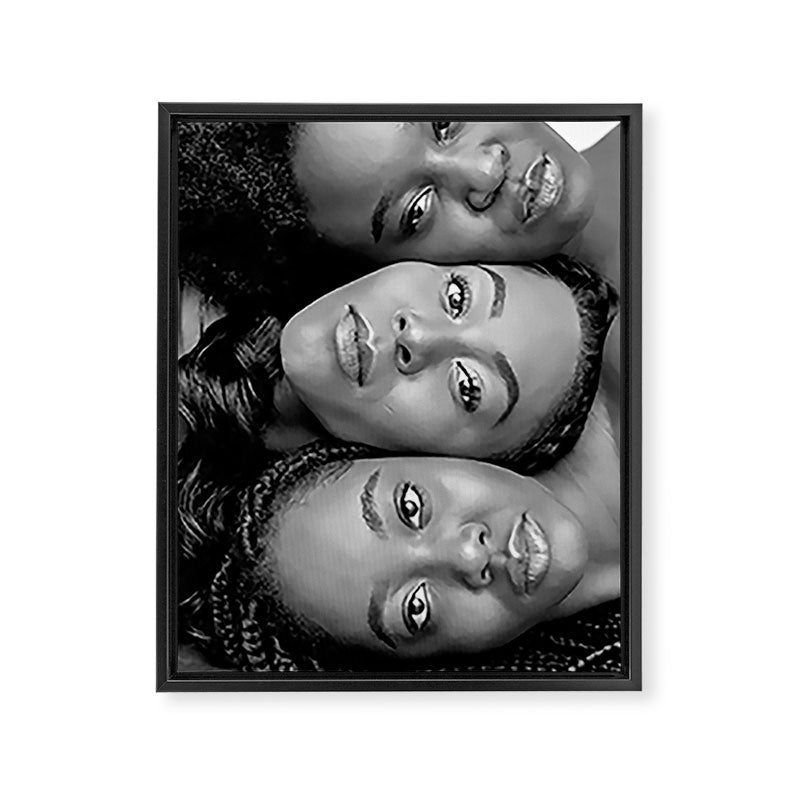 African American Women in black and white Framed Canvas Print Gallery Image 6