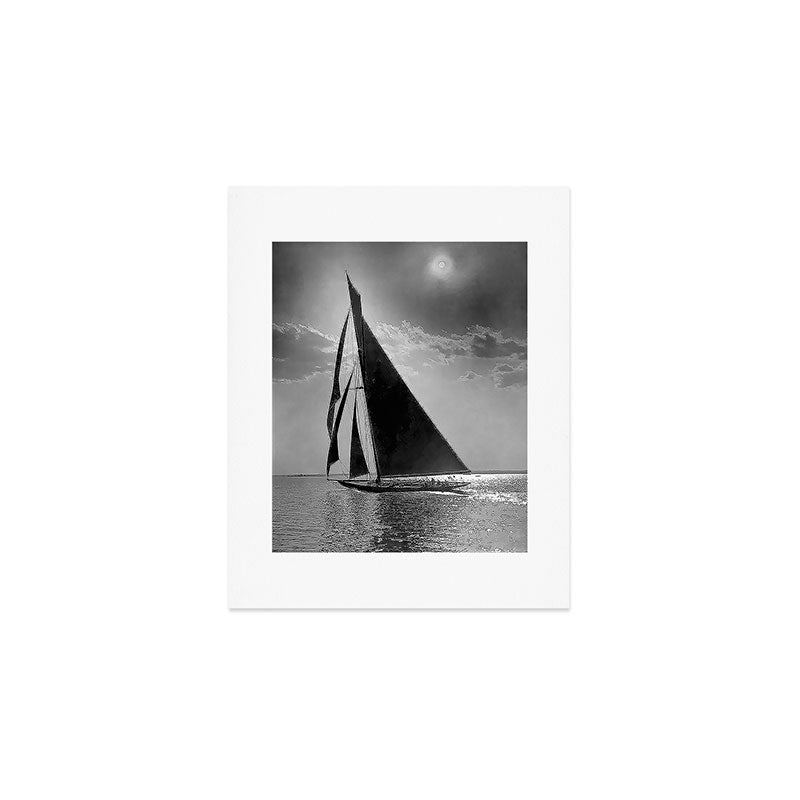 America's Cup Sailing Yacht Races - The Vanitie Newport, Rhode Island black and white photography - photographs Art Print Gallery Image 1