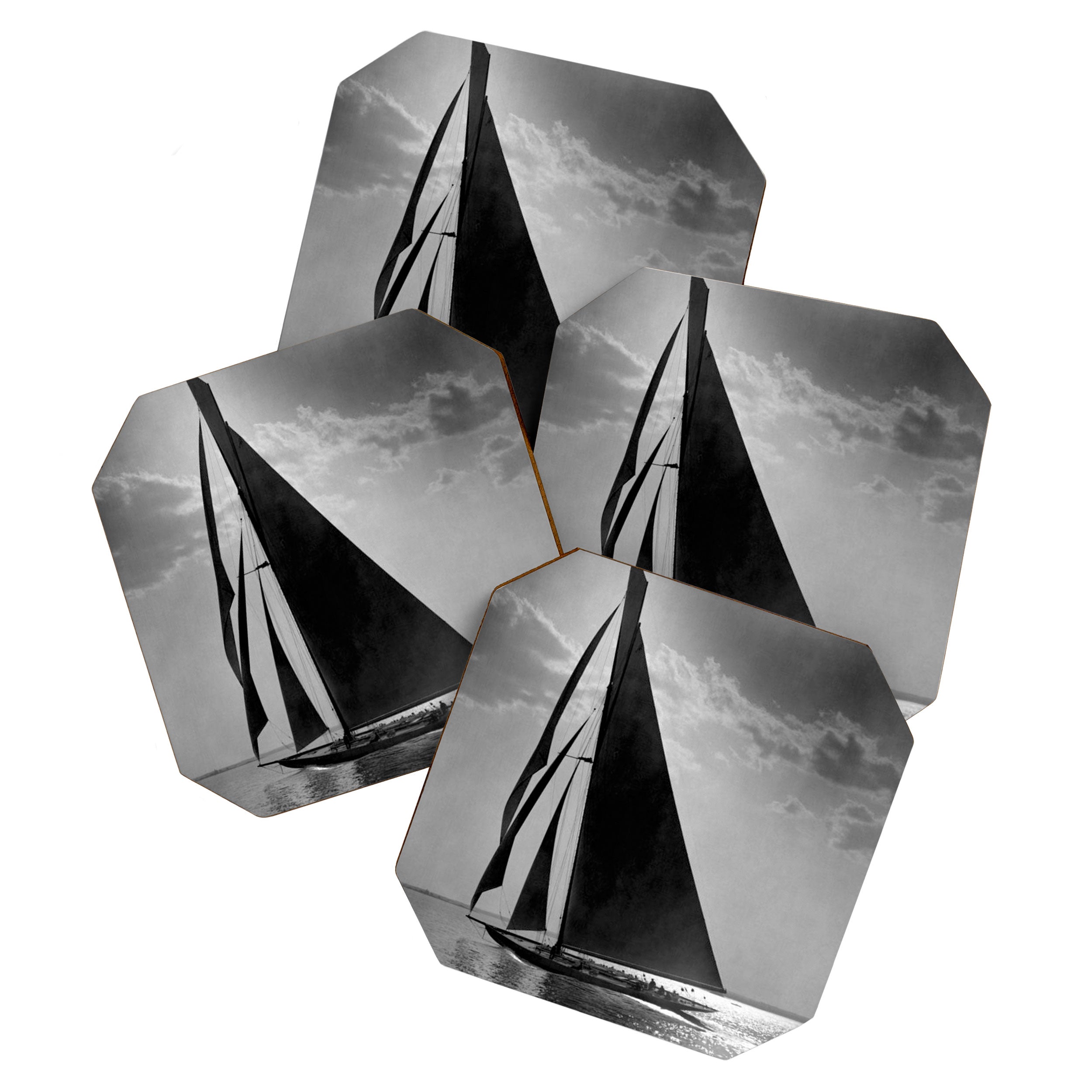 America's Cup Sailing Yacht Races - The Vanitie Newport, Rhode Island black and white photography - photographs Coaster Gallery Image 1
