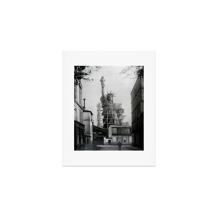 Piecing Together of the Architecture of the Statue Of Liberty In Paris, 1886 black and white photograph Art Print Gallery Image 1