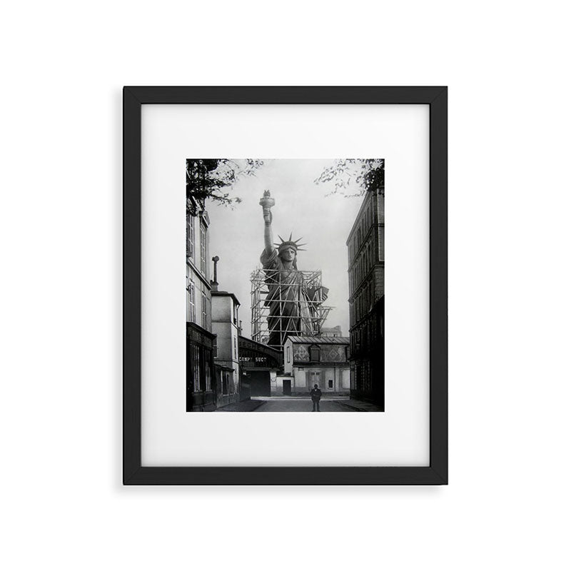 Piecing Together of the Architecture of the Statue Of Liberty In Paris, 1886 black and white photograph Framed Art Print Gallery Image 6
