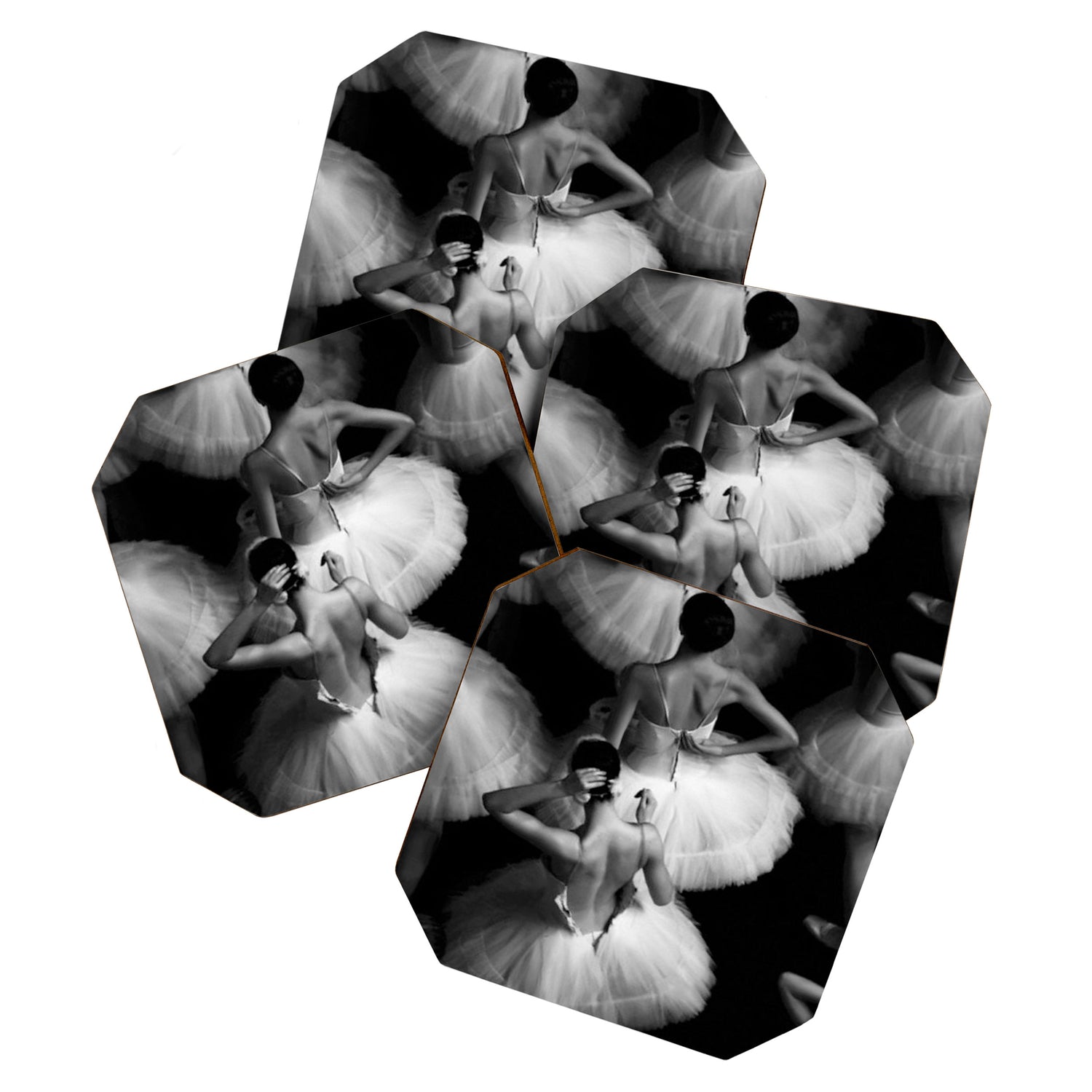 Ballerinas getting ready for the big performance black and white photograph - photographs Coaster Gallery Image 1
