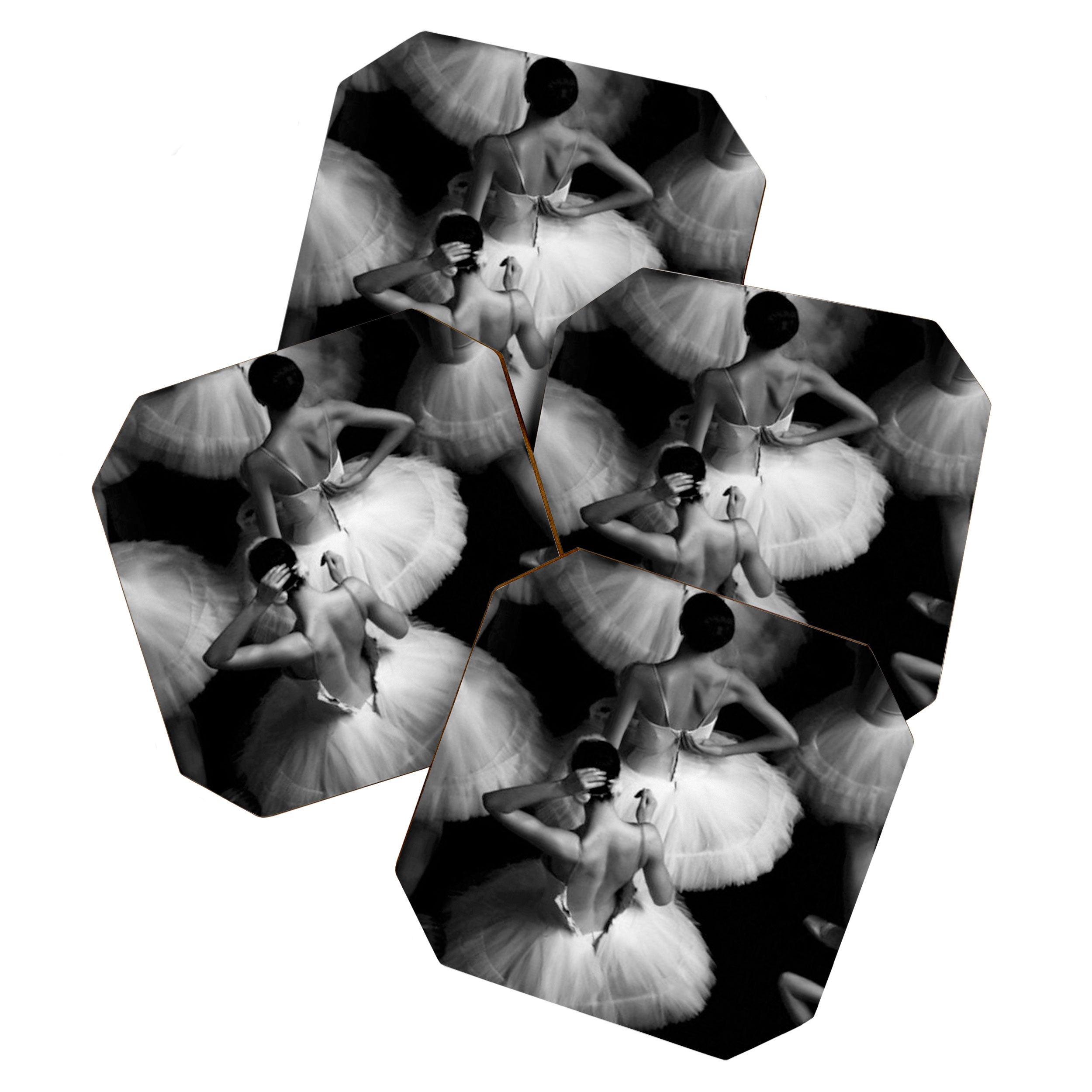Ballerinas getting ready for the big performance black and white photograph - photographs Coaster Gallery Image 1