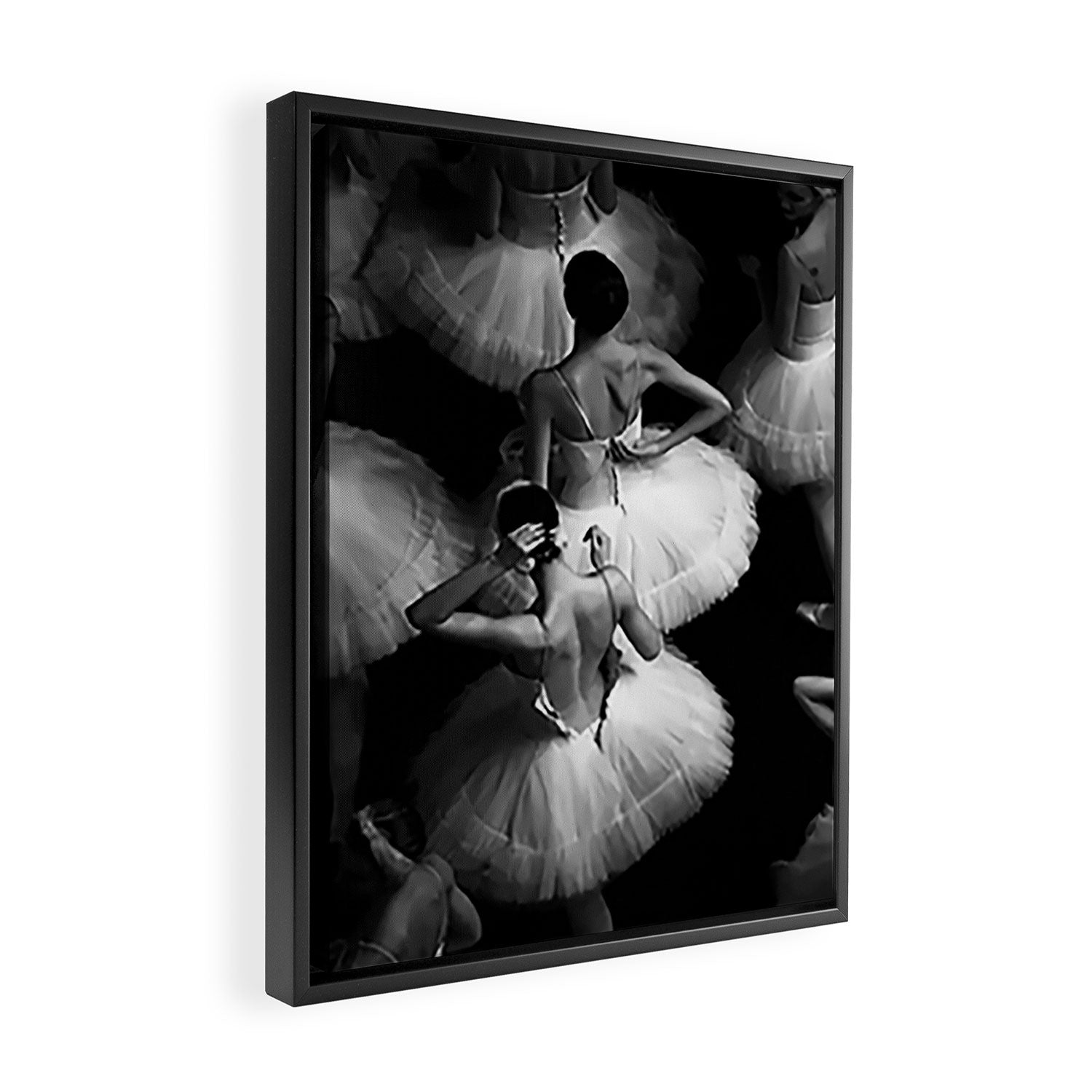 Ballerinas getting ready for the big performance black and white photograph - photographs Framed Canvas Print Gallery Image 2
