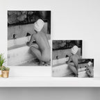 Bath in Paris, Cold Water Flat, Female Nude black and white art photography / photograph Canvas Print Gallery Image 3