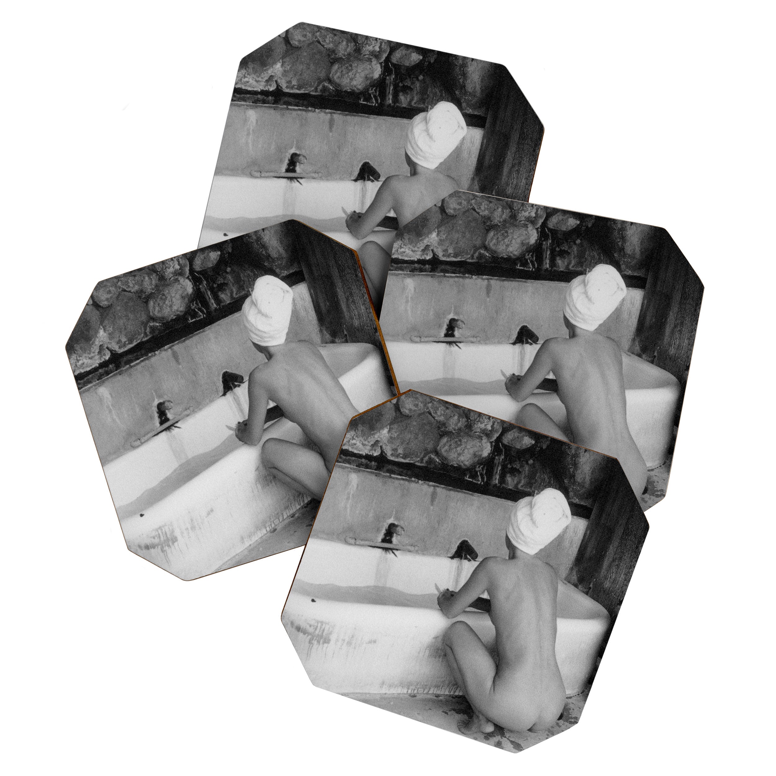Bath in Paris, Cold Water Flat, Female Nude black and white art photography / photograph Coaster Gallery Image 1