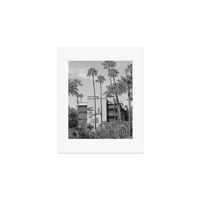Beverly Hills Hotel, California black and white photograph / black and white photography Art Print Gallery Image 1