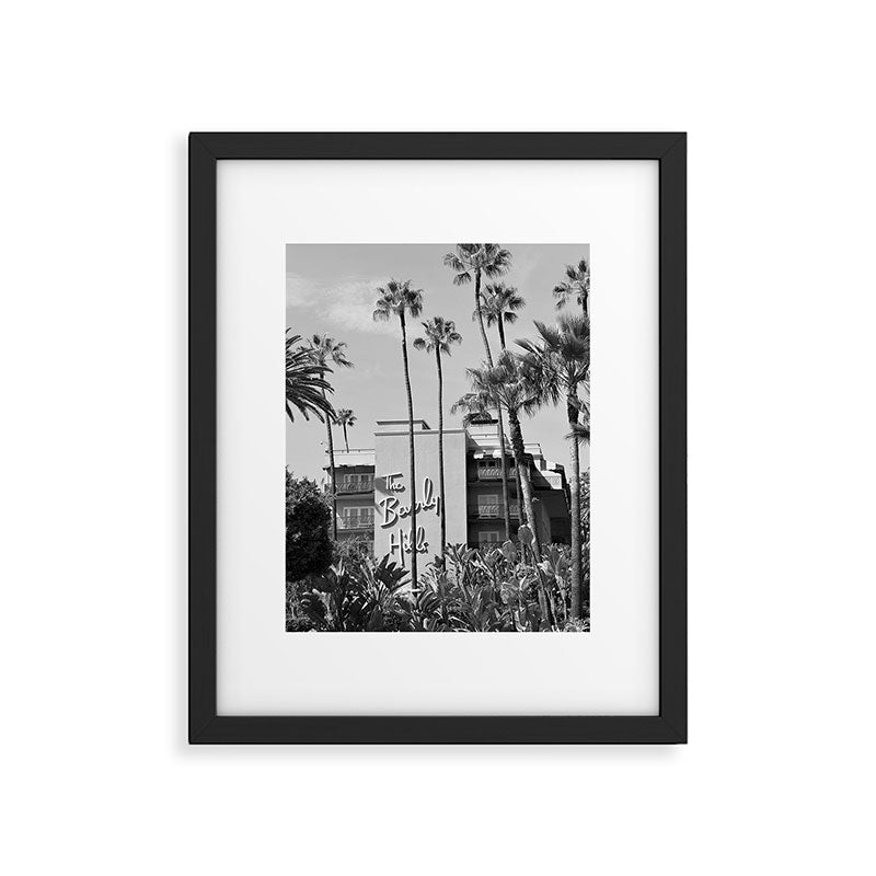 Beverly Hills Hotel, California black and white photograph / black and white photography Framed Art Print Gallery Image 4