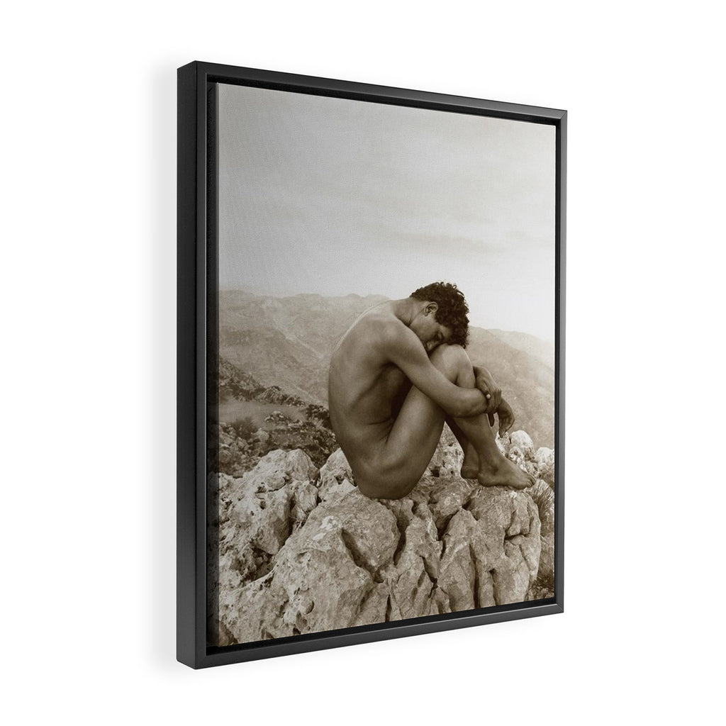 'Caino' Male Nude black and white photograph / black and white photography by Wilhem von Gloeden Framed Canvas Print Gallery Image 2