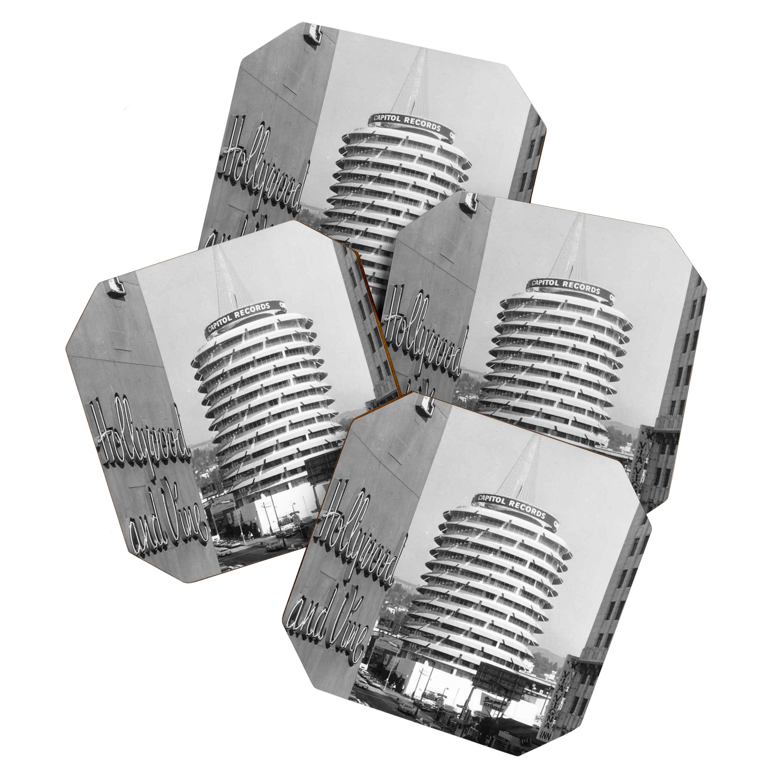 Capital Records Building, Los Angeles, California black and white photograph / black and white photography Coaster Gallery Image 1