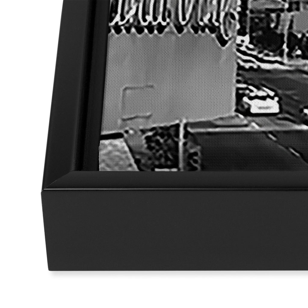Capital Records Building, Los Angeles, California black and white photograph / black and white photography Framed Canvas Print Gallery Image 3