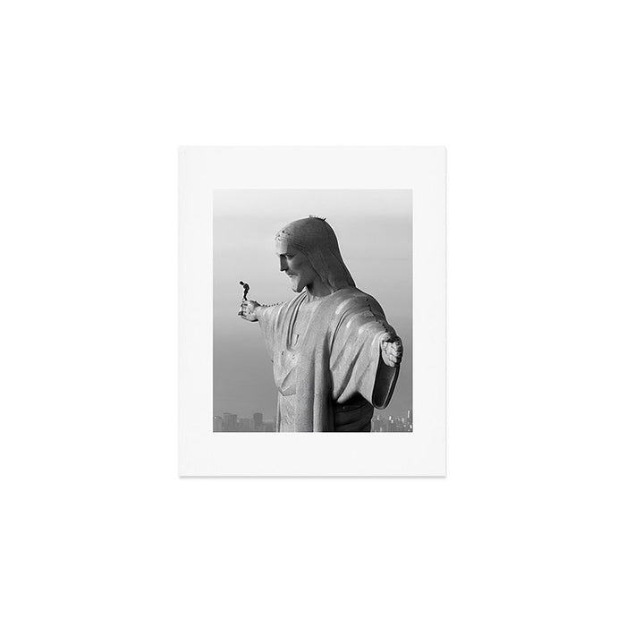 Christ the Redeemer, Rio de Janeiro, Brazil death defying dare devil black and white photography Art Print Gallery Image 1