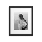 Christ the Redeemer, Rio de Janeiro, Brazil death defying dare devil black and white photography Framed Art Print Gallery Image 5