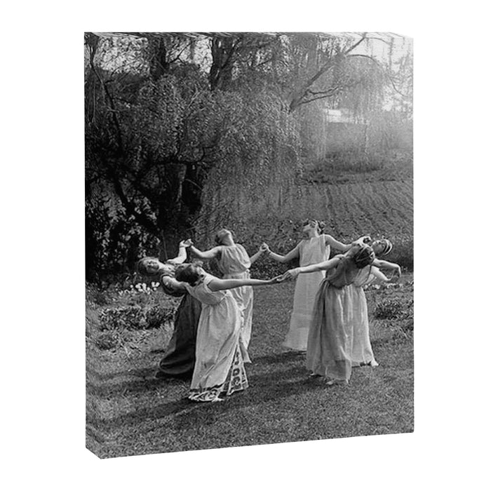 Circle Of Witches, Natchez Trace Vintage Women Dancing black and white photograph - photography - photographs Canvas Print Gallery Image 1