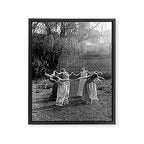Circle Of Witches, Natchez Trace Vintage Women Dancing black and white photograph - photography - photographs Framed Canvas Print Gallery Image 8