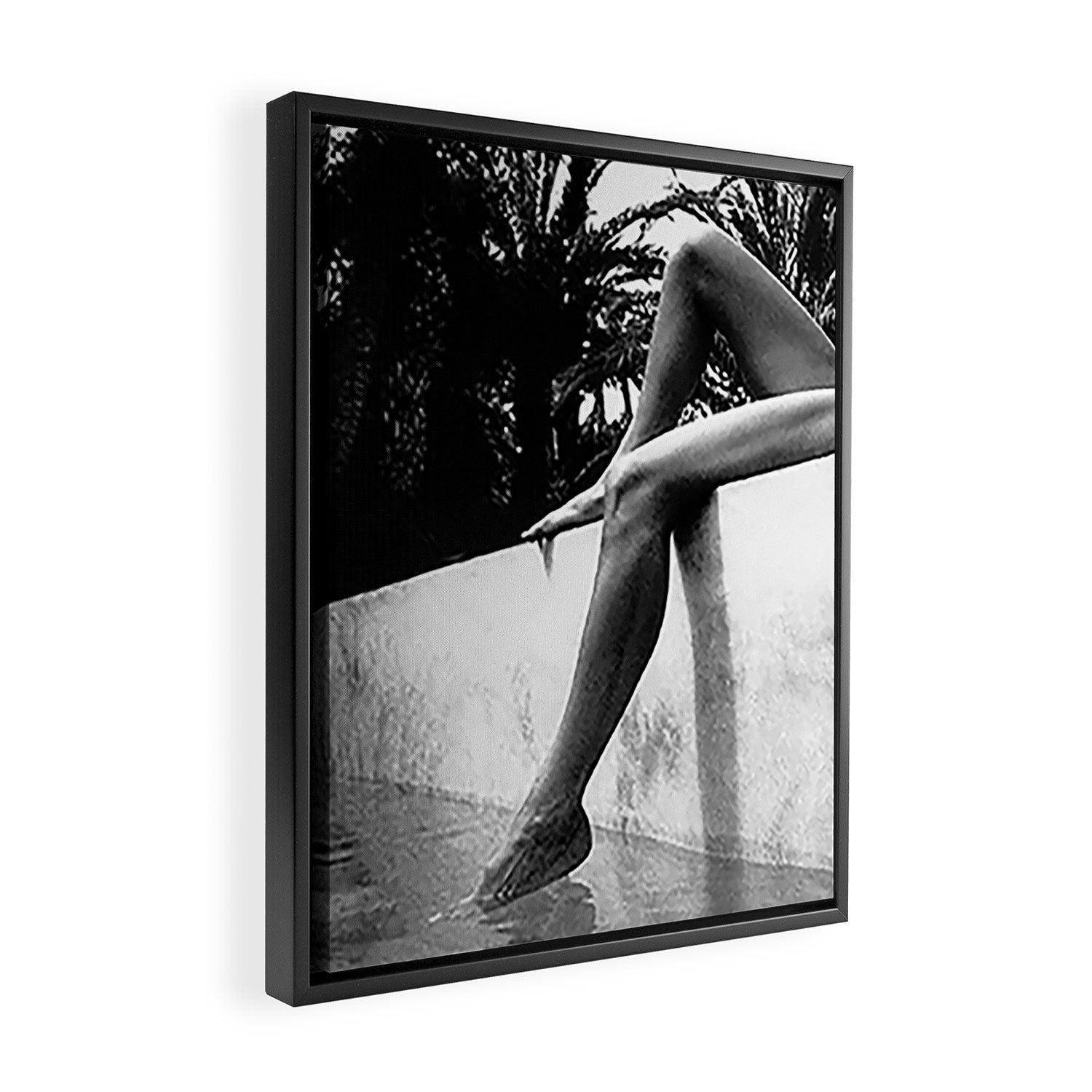 Dip your toes into the water, female form black and white photography - photographs Framed Canvas Print Gallery Image 2