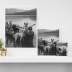 Dogs on a boat black and white canine photograph portrait - photographs - photography Canvas Print Gallery Image 3