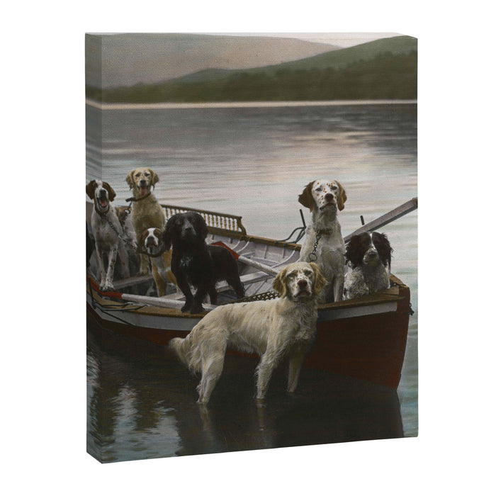 Dogs on a boat II color canine photograph portrait - photographs - photography Canvas Print Gallery Image 1