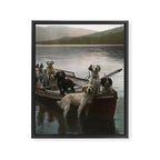Dogs on a boat II color canine photograph portrait - photographs - photography Framed Canvas Print Gallery Image 6