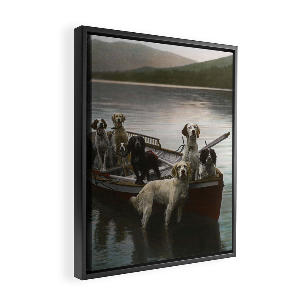 Dogs on a boat II color canine photograph portrait - photographs - photography Framed Canvas Print Gallery Image 2
