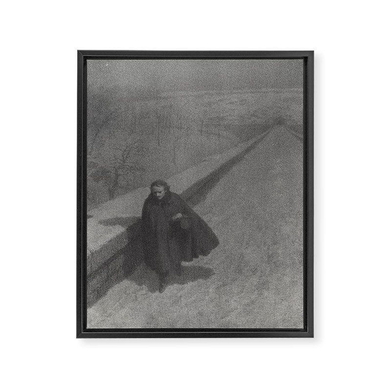 Edgar Allan Poe Walking the Bronx's High Bridge black and white lithograph  Framed Canvas Print Gallery Image 6
