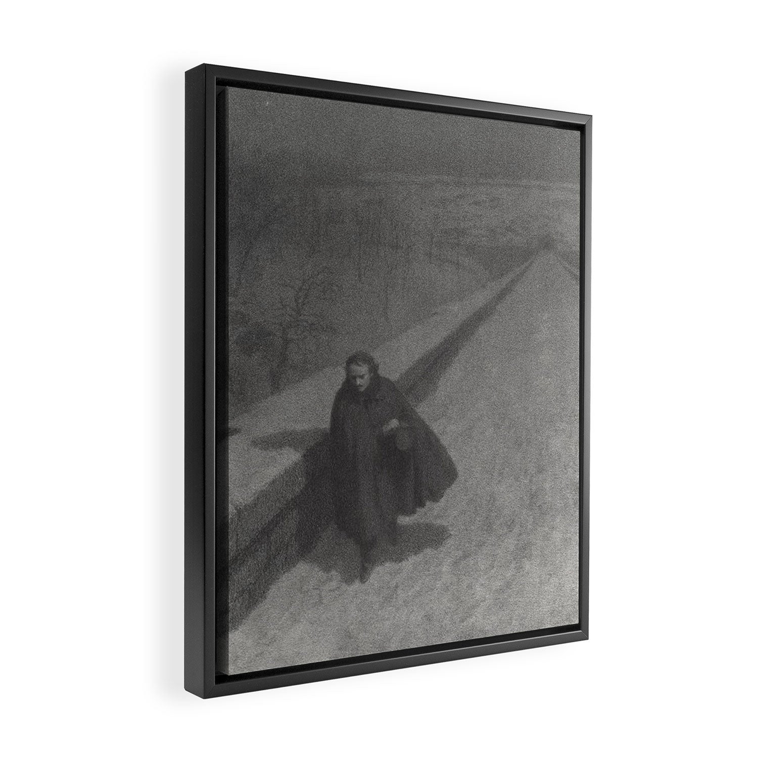 Edgar Allan Poe Walking the Bronx's High Bridge black and white lithograph  Framed Canvas Print Gallery Image 2