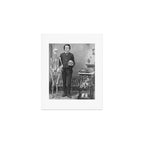 Edgar Allan Poe with Skull and Skeleton macabre black and white photograph Art Print Gallery Image 1