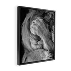 Even Lions Have Bad Days - The Lion Sleeps Tonight black and white photograph  Framed Canvas Print Gallery Image 2