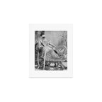 Eyes wide open, Lillian Russell, 1895 seated masquerade ball portrait black and white photograph Art Print Gallery Image 1