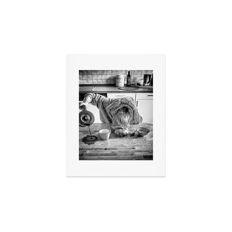 First I Drink the Coffee, Then I do the Stuff - hangover black and white photograph / photography Art Print Gallery Image 1