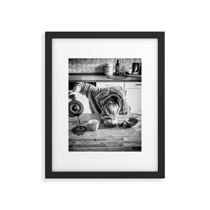 First I Drink the Coffee, Then I do the Stuff - hangover black and white photograph / photography Framed Art Print Gallery Image 1