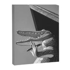 Gatorland Zoo alligator statue Route 1 St. Augustine, Florida everglades black and white photograph Canvas Print Gallery Image 8