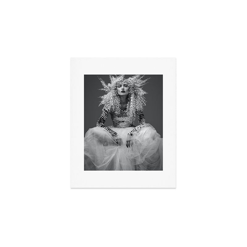 Goldilocks and the three makeup artists female fashion & glamour beautiful blond curls black and white photography - photograph - photographs Art Print Gallery Image 1