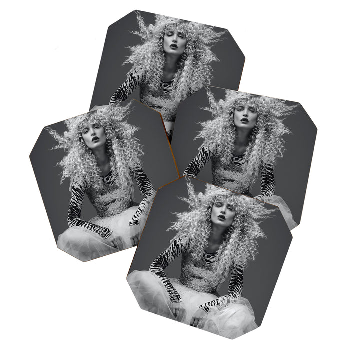 Goldilocks and the three makeup artists female fashion & glamour beautiful blond curls black and white photography - photograph - photographs Coaster Gallery Image 1