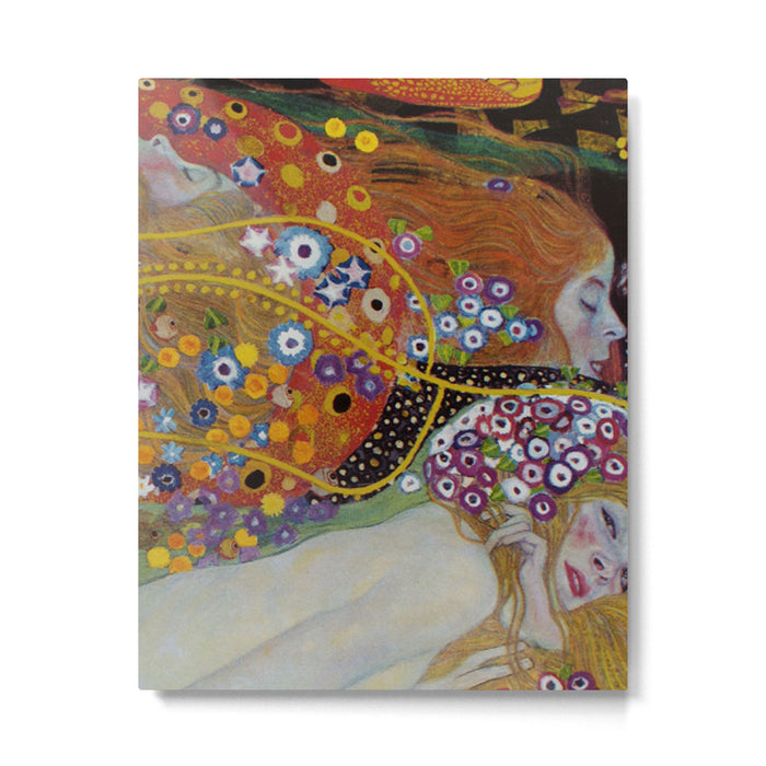 Gustav Klimt - The Mermaids II with poppies oceanic / floral portrait painting Metal Print Gallery Image 1